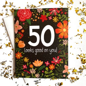 Carte 50e anniversaire, carte 50e anniversaire pour femme, carte 50 anniversaire, cadeau 50e anniversaire pour femme, carte 50e anniversaire, carte 50e anniversaire maman