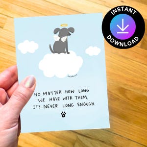 Sympathiekaart hond afdrukbaar, huisdier verlies digitaal product, condoleancekaart huisdier, verlies van hond, digitale download kaart verlies hond, huisdier herdenkingscadeau