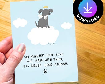 Dog Sympathy Card Printable: Pet Loss Memorial Gift (Digital Download)
