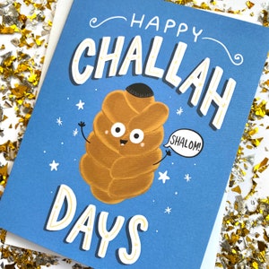 Grappige Chanoekakaart: Happy Challah Days-groet
