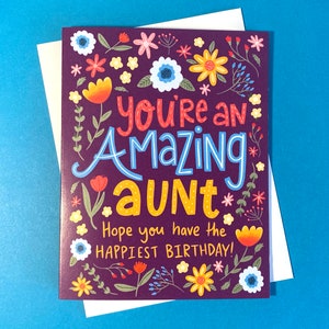 Tante Geburtstagskarte für Tante, alles Gute zum Geburtstag Tante Karte, Geburtstagsgeschenk für Tante von Nichte, Super Tante Geburtstagskarte, beste Tante überhaupt Karte