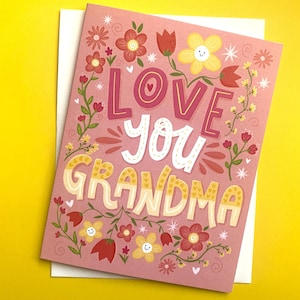 Liebe dich Oma Karte, Oma Geburtstagskarte, Großeltern-Tageskarte, Oma Grußkarte, Großmutterkarte von Enkelin