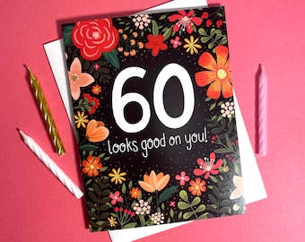 Blumenkarte zum 60. Geburtstag für Sie