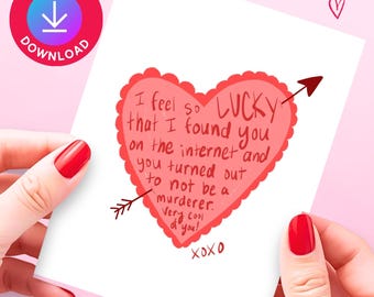 Funny Online Dating Valentine Card - Digital Download Printable Card for Boyfriend