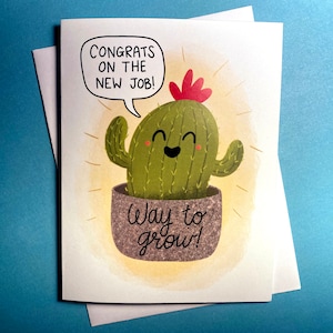 Nieuwe baankaart, manier om te groeien kaart, promotiekaart, nieuwe baan Congrats Card, nieuwe baan cadeau, gefeliciteerd nieuwe baan, promotiecadeau, geweldige baankaart
