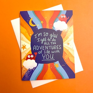 Linda tarjeta de aniversario, tarjeta del primer aniversario de bodas, tarjeta de feliz aniversario para el esposo, tarjeta romántica para él, tarjeta de aniversario de 1 año