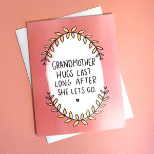 Décès d'une grand-mère, Cadeau en cas de décès d'une grand-mère, Carte de sympathie pour grand-mère, Carte de condoléances, Décès d'une grand-mère, Cadeau commémoratif pour grand-mère, Cadeau de sympathie