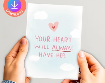 Digital Download Sympathy Card, Printable Loss of Mom gift