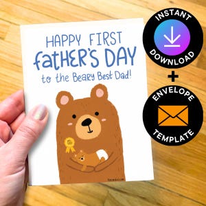 Biglietto digitale per la prima festa del papà, biglietto per la prima festa del papà da neonato, biglietto stampabile per la prima festa del papà, regalo per la festa del papà per neo-papà.