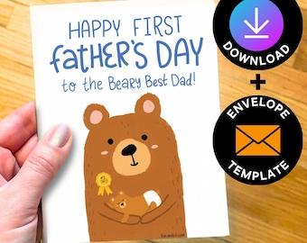First Father's Day Card From Baby: Printable New Dad Gift (Digital Download)