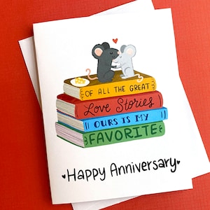 Linda tarjeta de aniversario, tarjeta de felicitación de feliz aniversario, tarjeta de aniversario de boda