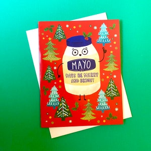 Grappige Mayo-kerstkaart: woordspeling kerstkaart voor hem