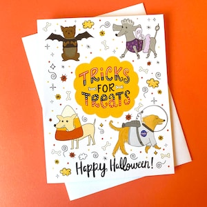 Halloween-Karten für Hunde, Happy Halloween Grußkarte, Halloween-Karte für Kinder, lustige Halloween-Karten für Kinder, Karte für Hundeliebhaber