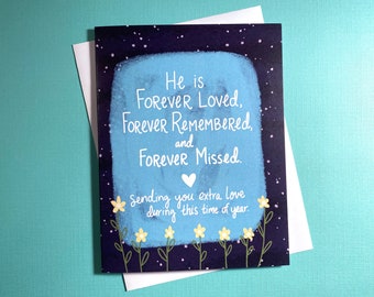 Sympathy Card: Death Anniversary Card, Remembrance gift loss of father