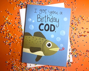 Funny Fishing Birthday Card: Pun Greeting Card