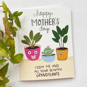 Tarjeta divertida del Día de la Madre para mamá, tarjeta de feliz Día de la Madre de parte de mi hija, regalo de plantas para el Día de la Madre, madre de las plantas, tarjetas para mamá