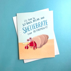Carte de retraite crabe tropical, félicitations à la retraite, carte de retraite drôle, plage de retraite, cadeau de retraite, cadeaux de retraite