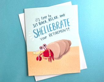 Tropical Crab Retirement Card, Congrats Retirement, Funny Retirement Card, Retirement Beach, Retirement Gift, Retiring Gifts