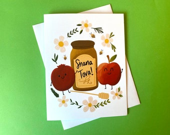 Shana Tova Card: Rosh Hashanah Apple and Honey Greeting