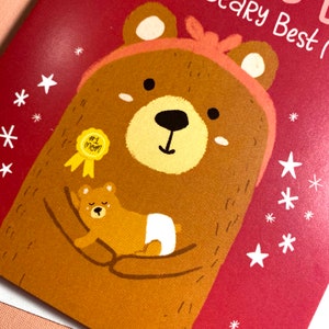 Eerste Moederdagkaart, New Mama Bear-cadeau, geïllustreerde wenskaart afbeelding 2