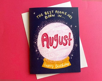 Witchy August Birthday Card: Leo & Virgo Astrology