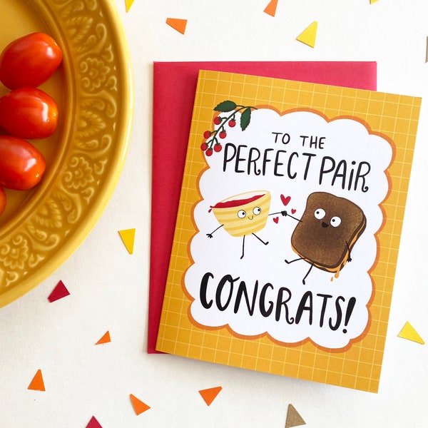 Bridal Shower Card Funny Engagement Card, Wedding Card Funny, Perfect Pair Card, anniversary card for parents, Non Binary Wedding