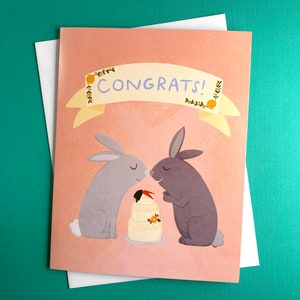 Carte de mariage lapin, Carte de douche nuptiale, Carte de mariage de félicitations, Carte de douche nuptiale, Cartes de jour de mariage, Carte de douche nuptiale lesbienne,