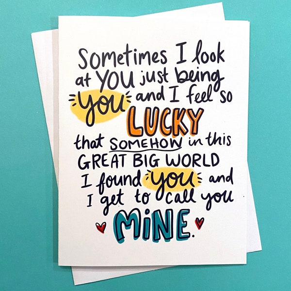 Valentines Day Card, Romantic Card for him, Husband Valentine Card, I Love You Card, Sweet Valentines, Valentines day Card for boyfriend