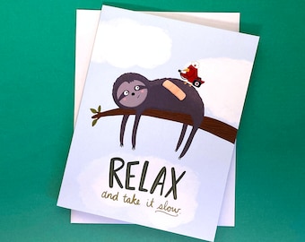 Sloth Get Well Card: Surgery Recovery Gift, Injury Recovery Cards