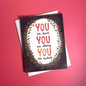 Tarjeta Eres fuerte, Tarjetas de aliento para mujeres, Tarjeta de cáncer de mama, Tarjeta de mastectomía, Tarjetas de cáncer para mujeres, Tarjeta de sobriedad, Tarjeta de valentía