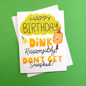 Funny Pickleball Birthday Card for your pickleball loving friend! Size A2 greeting card (4.25" x 5.5") with envelope, blank Inside. All cards are designed and Illustrated with love by me, Anna Fox, and are printed  in Denver, CO.