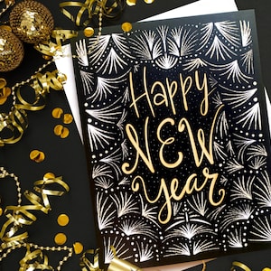 Cartes de bonne année, carte de nouvel an, cartes de nouvel an, jeu de cartes de nouvel an avec enveloppes, carte de voeux de nouvel an