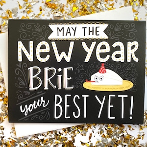 Carte de bonne année drôle, carte de voeux de nouvel an, cartes de bonne année, jeu de cartes de nouvel an