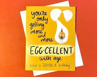 Egg-cellent Birthday Card: Funny Food Pun Card