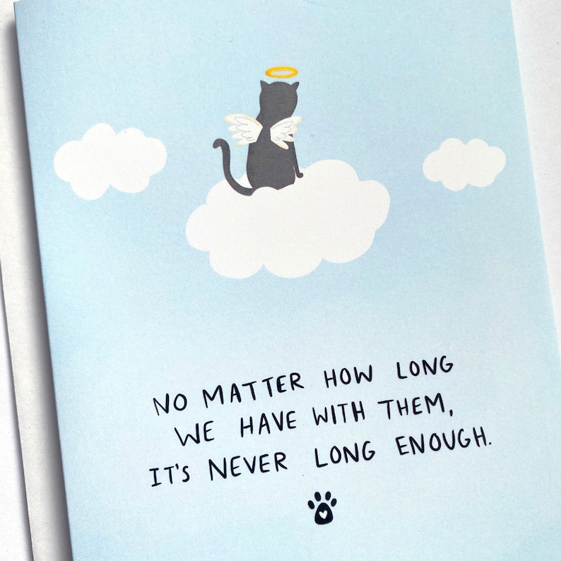 Loss of Cat Card, Cat Bereavement, Cat Sympathy Card, Cat Condolences Card, Cat Memorial Card, Anniversary of Cat Loss Card, Pet Loss Card image 3