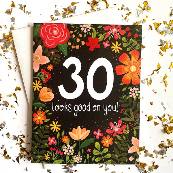30th Birthday Card, 30th Birthday Card for her, 30th Birthday, 30th birthday card for women, 30th Birthday Gift, Happy 30th Birthday Card