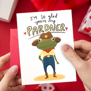 Cowboy-Frosch-Karte, Frosch-Jubiläumskarte, Froschästhetik-Karte, Cowboy-Jubiläumskarte, lustige Jubiläumskarte, Liebeskarte, lustige Frosch-Karten