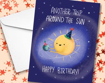 Eine weitere Reise um die Sonne Geburtstagskarte, Sunshine Geburtstagsgruß