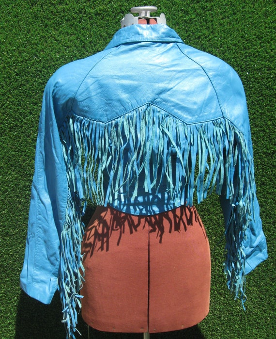 vintage 80's 90's CHIA fringe crop studded leather