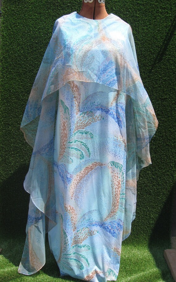70's mermaid caftan chiffon scarf kaftan polyester