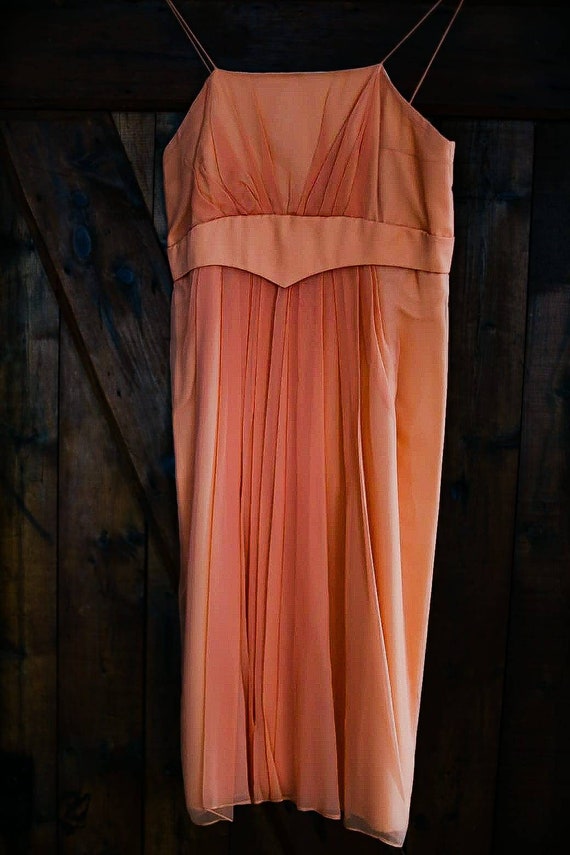 Vintage handmade peach party dress and cape (60s) - image 4