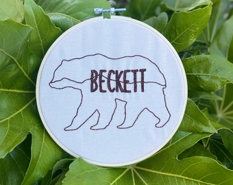 Custom Embroidered Baby Name Bear