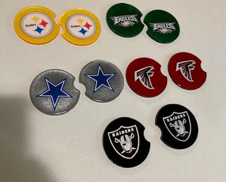 Personalized Sport Teams Car Coasters Etsy