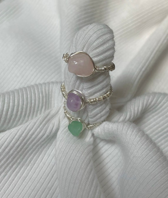 Wire wrapped stone sale rings