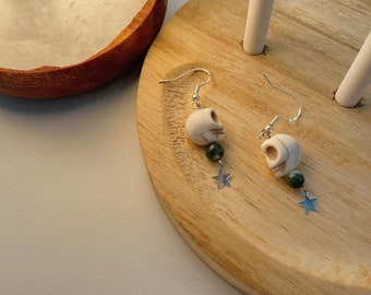 spooky skull earrings