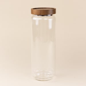 Extra Large Glass Canister with Acacia Wood Lid (Holds 1300ml) | Pantry Storage Jar for Kitchen Organization of Cereals, Pastas, Rice & More