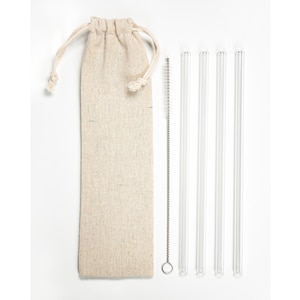 Reusable Glass Straw Set 4 or 8 Straws imagem 1