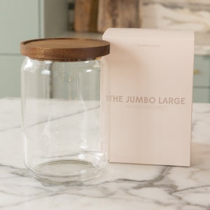The Breakfast Pantry Jumbo Large Glass Canister with Acacia Wood Lid (Holds 2400ml) | Pantry Storage Jar for Kitchen Organization of Flour, Sugar, Nuts & More