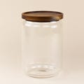 Jumbo Large Glass Canister with Acacia Wood Lid, Kitchen Pantry Storage (2400ml)