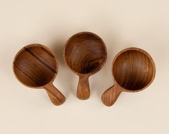 Large Teak Wood Scoops - 2 Tbsp (Set of 3)